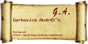 Gerbovics András névjegykártya